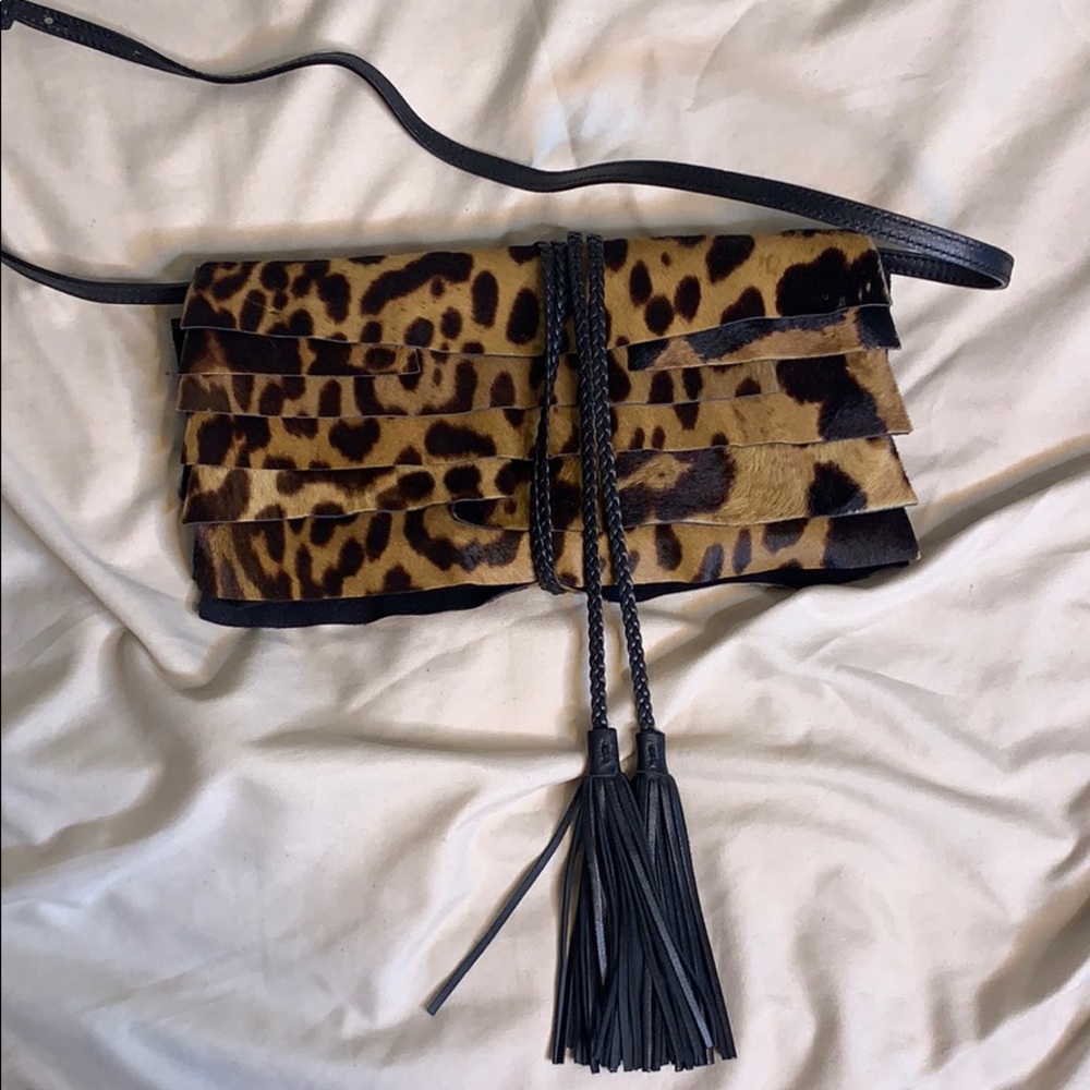 Yves Saint Laurent Pony Hair Pleaded Clutch